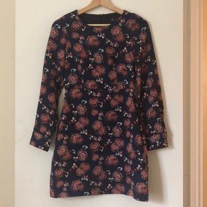 Zara Floral Long Sleeve Dress - Small